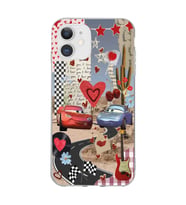 Iphone 11 Uyumlu Mcqueen ve Sally Tasarımlı Şeffaf Telefon Kılıfı
