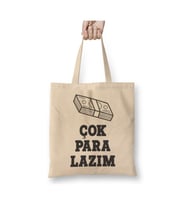 Komik Söz Çok Para Lazım Beyaz Bez Çanta Uzun Saplı Alışveriş Çantası Plaj Çantası
