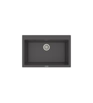 POLEX Cristalüx Granit Evye P-X76 Tezgah Altı Ve Tezgah Üstü Mutfak Evyesi 75x50cm (Antrasit)