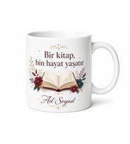 Kitap Sever İçin Kişiye Özel İsimli Baskılı Kupa Bardak Okuma Keyfi Hediyesi