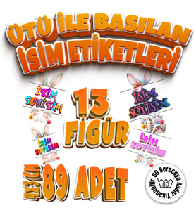Kıyafet Etiketi - Okul Kıyafet Kumaş Etiketi Kreş Anaokulu İlkokul Kıyafet Kumaş Etiketi Set16