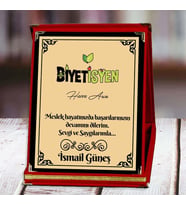 Diyetisyen Baskılı Plaket (3. Tasarım)  Kişiye Özel (Kırmızı)