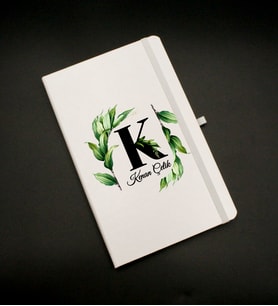 Kişiye Özel Baş Harf Ve İsim Baskılı Beyaz Defter
