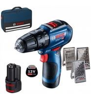 BOSCH GSB 12V-30 AKÜLÜ VİDALAMA + 39 PARÇA SET (Siyah)