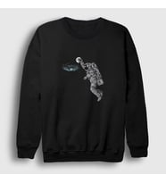 Presmono Unisex Siyah Basketball Astronaut Space Astronot Uzay Sweatshirt 282231tt