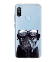 PrintiFy Xiaomi Mi A2 Lite ile Uyumlu Köpek 3 Kamera Korumalı Şeffaf Kılıf