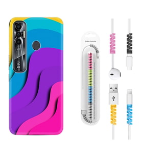 Tecno Spark 6 6 Go 8C 8 Pro 7 7 Pro Kılıf Kablo Koruma Spiral Silikon Renk Cümbüşü 1631