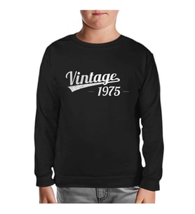Vintage 1975 Siyah Çocuk Sweatshirt