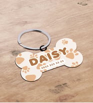 BK Gift Evcil Dostlara Özel İsimli Kemik Şeklinde Ahşap Pet Tasma Künyesi - Model 12