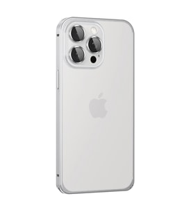 iPhone 15 Pro Max Metal Bumper Mat Kapak - Gümüş