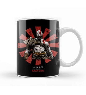 Kratos Retro Japanese God Of War Kupa Bardak Porselen