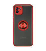 Samsung Galaxy A03 Kılıf Montreal Yüzüklü Silikon Kapak - Kırmızı