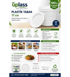 Uplass Plastik Tabak 17 cm 100'lü