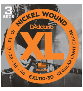 Daddario Exl110-3d Elektro Gitar Tel Seti (3 Set), Xl, 10-46, Regular Light