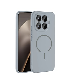 Xiaomi 15T Pro Kılıf Kamera Çıkıntılı Magsafe Şarj Özellikli Lüx Meta Kapak (Gri)