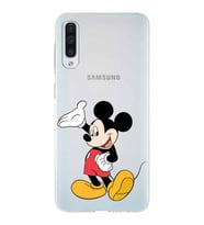 Samsung Galaxy A50s  Kapak Mickey Mouse Tasarımlı Şeffaf Silikon Kılıf