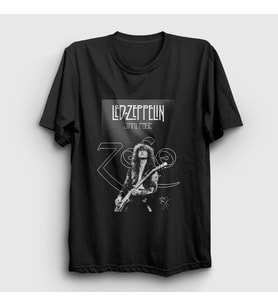 Presmono Unisex Siyah Jimmy Page Led Zeppelin T-Shirt 430978tt