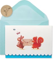 Zarflı Papirüs Boş Kartlar, Tavşan ve Sincap (14 Sayım) (5106664)