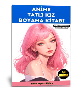 Anime Tatlı Kız Boyama Kitabı (50 Boyama Sayfası)