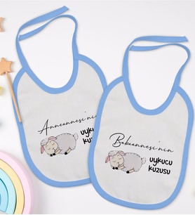BK Kids Anneanne ve Babaanne Tasarımlı 2’li Mavi Mama Önlüğü-1