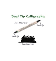 Calligraphy Çift Uçlu Kaligrafi Kalemi 2 mm + 5 mm 010 Pure Black