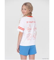 LCW Kids Beyaz Miffy Lisanslı V Yaka Kız Çocuk Tişört