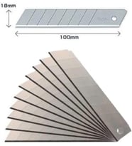 Maket Bıçağı Yedeği Ucu Kalın 18 mm Bıçak 10 Adet