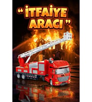 Oyuncak Merdivenli İtfaiye Kamyonu - 360 Derece Dönen Uzayan Merdivenli İtfaiye Aracı (26 cm)