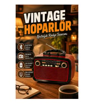 Vintage Ahşap Görünümlü Bluetooth Hoparlör Işıklı Nostaljik FM Radyo