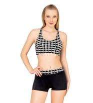 Endeep Kadın Geometrik Desenli Toparlayıcı Şortlu Bikini Takımı