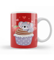 Valentines Koala with Cupcake Kupa Bardak Porselen
