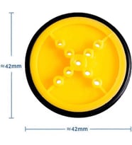 42MM Mini Rubber Tekerlek - 3mm Mil Uyumlu