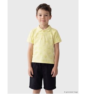 LCW Kids Sarı Polo Yaka Erkek Çocuk Pike Tişört