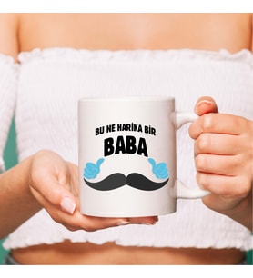 LB Aile Temalı Bu Ne Harika Bir Baba Beyaz Kupa Bardak, Babaya Hediye