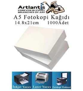 Fotokopi Kağıdı A5 80 gr 500 lü 2 Paket  Fotokopi Kağıdı Lazer İnkjet ve Fotokopi Makineleri İçin Uyumlu (Beyaz)