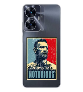 Realme C55 Uyumlu Conor Mcgregor Notorious Desenli Şeffaf Telefon Kılıfı