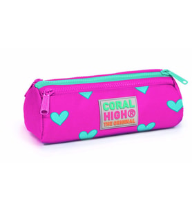 Coral High Kids Pembe Kalpli Üç Bölmeli Kalem Çantası - Kız
