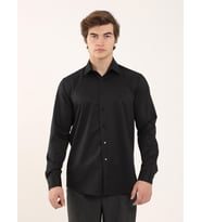 Dufy Siyah Erkek Regular Fit Klasik Yaka Uzun Kol Gömlek - 103139