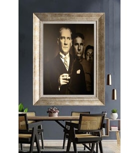 Gümüş Çerçeveli Atatürk Tablo za85