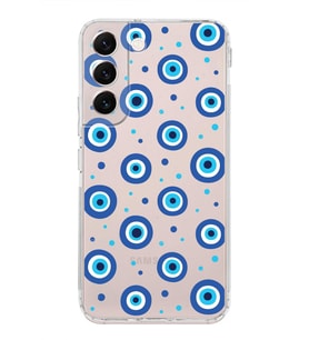 PrintiFy Samsung Galaxy S22 ile Uyumlu Nazar Boncuğu 1 Baskılı Kamera Korumalı Şeffaf Silikon Kılıf