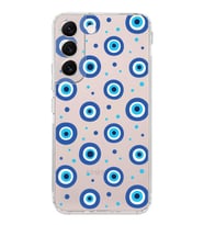 PrintiFy Samsung Galaxy S22 ile Uyumlu Nazar Boncuğu 1 Baskılı Kamera Korumalı Şeffaf Silikon Kılıf