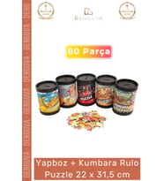#Puzzle Eğitici 80 Parça Yapboz Çocuk Gelişim Seti Zeka Oyunu Kumbara Rulo Puzzle 22 x 31,5 cm