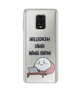 Redmi Note 9 Pro / 9s Uyumlu Halledicem Tasarımlı Şeffaf Telefon Kılıfı