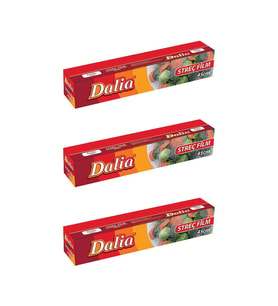 Dalia Şeffaf Mutfak Rulo Streç Film Folyo - 45 Cm. x 100 Metre - 8 Mikron - Gıdaya Uygun - 3 Paket