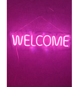 Welcome neon led duvar dekoru neon tabela