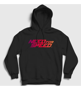 Presmono Unisex Beyaz Logo Oyun Need For Speed Kapüşonlu Sweatshirt 459923tt (Siyah)