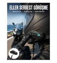 Mey İthalat® Kask Kulaklığı Motosiklet Intercom Interkom Dinleme Konuşma Özellikli Su Geçirmez