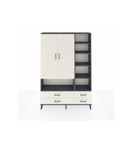 Arges Dolap 10 Raflı 4 Çekmeceli 2 Kapaklı 132x30x195 Antrasit-Aytaşı/Aytaşı