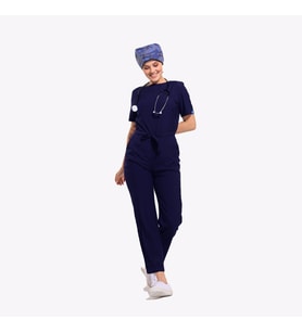 LİKRALI DİNAMİK ASTER MEDİKAL ÜNİFORMA, SPA, ESTETİK VE GÜZELLİK MERKEZİ TULUM - KADIN, LACİVERT (Karışık)