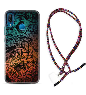 Huawei P20 Lite Mate 10 20 Lite Pro P40 Lite KılıfBoyun Asklı Rasta Silikon İşaretler Tuval 1716